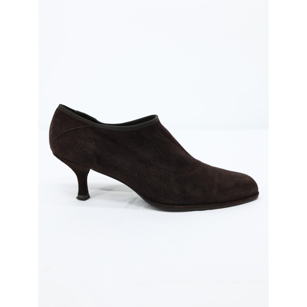 Stuart Weitzman Brown Suede Kitten Heel Ankle Booties Almond Toe Women’s 8-8.5